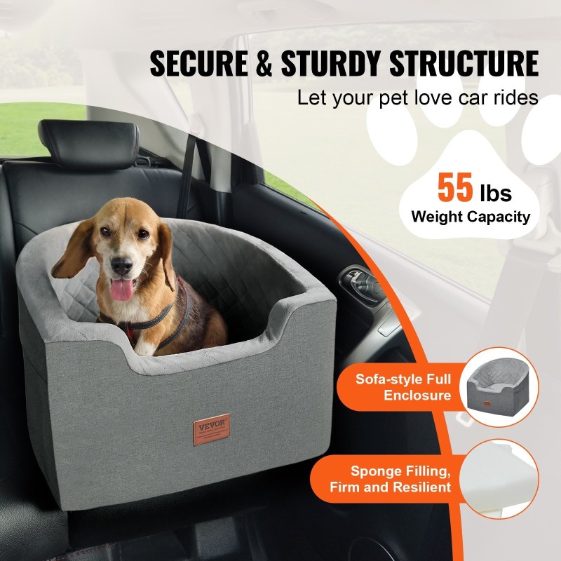 Koiran autopenkki vesitiivis Oxford-kangas sienitäytteellä irrotettavalla päällisellä pienille ja keskikokoisille