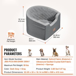 Koiran autopenkki vesitiivis Oxford-kangas sienitäytteellä irrotettavalla päällisellä pienille ja keskikokoisille