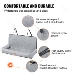 Koiran turvaistuin autoon vedenpitävä kangas PP-puuvillatäyte sopii jopa 100 paunaa harmaa