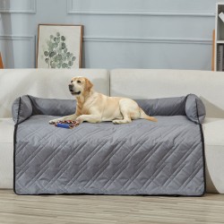 Koiran turvaistuin autoon vedenpitävä kangas PP-puuvillatäyte sopii jopa 100 paunaa harmaa