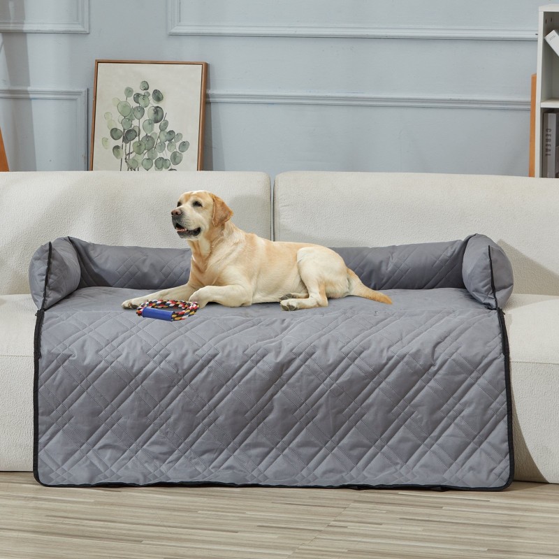 Koiran turvaistuin autoon vedenpitävä kangas PP-puuvillatäyte sopii jopa 100 paunaa harmaa