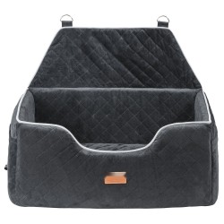 Koiran autopaikka musta kristallisametti sientä sisältävällä täytteellä säädettävillä turvavöillä 55 paunaa