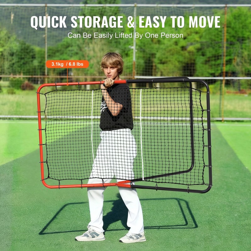 Palautusverkko baseballiin ja softballiin 914x1372 mm polyeteeniverkko kolmivyöhykkeinen teräsrunko