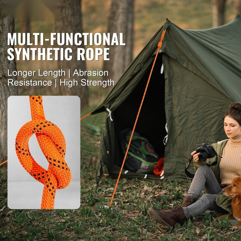 Polyesteriköysi kaksinkertaisella punoksella 9,5 mm x 36,57 m 48-säikeinen