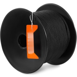 Punottu nailonköysi 5 mm 76 2 m musta muovikela murtolujuus 3 20 kN