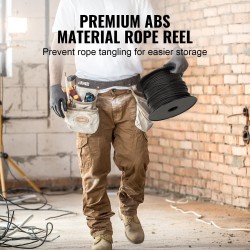 Punottu nailonköysi 5 mm 76,2 m musta muovikela murtolujuus 3,20 kN