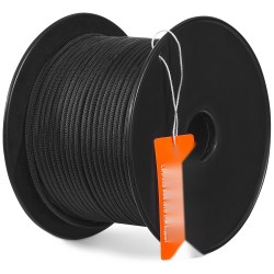 Punottu nailonköysi 5 mm 76,2 m musta muovikela murtolujuus 3,20 kN