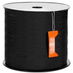 Nylonköysi punottu 5 mm 304,8 m 32-säikeinen murtolujuus 3,20 kN musta