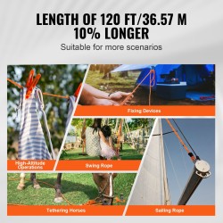 Polyesteriköysi tuplapunottu 12,7 mm 36,6 m arboristin ja kiipeilijän käyttöön