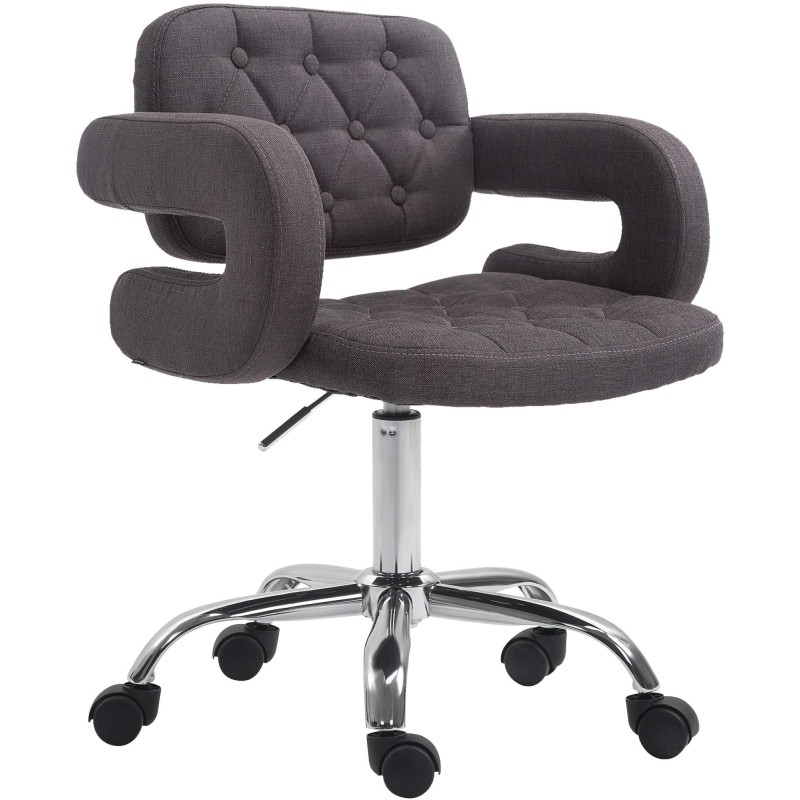 Dublin tyylikäs säädettävä työtuoli kangasverhoilulla pyörivillä pyörillä