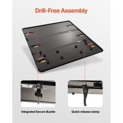 Alumiininen kolmiosainen lavakansi Ford F-250 F-350 Styleside 6.75' 400 lbs