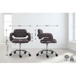 Dublin tyylikäs säädettävä työtuoli kangasverhoilulla pyörivillä pyörillä