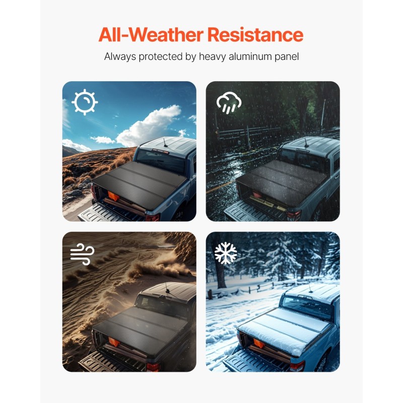 Lavapeite kolmiosainen alumiinilevyillä LED-valolla Toyota Tacoma 60,5 tuuman lavalle