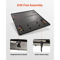 Kolmiosainen alumiininen lavapeite sopii Ford F-150 2015–2024 musta