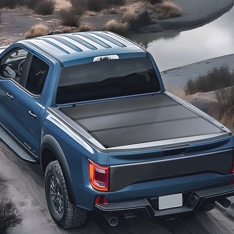 Kolmiosainen alumiininen lavapeite sopii Ford F-150 2015–2024 musta