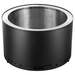 Puupolttoinen savuton tulipesä sisäosa ruostumatonta terästä 71 cm ulkokäyttöön