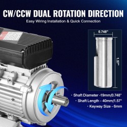 Sähkömoottori 0,55kW 1400r/min 220–240V yksivaiheinen runkokoko 80 B3 19mm akseli