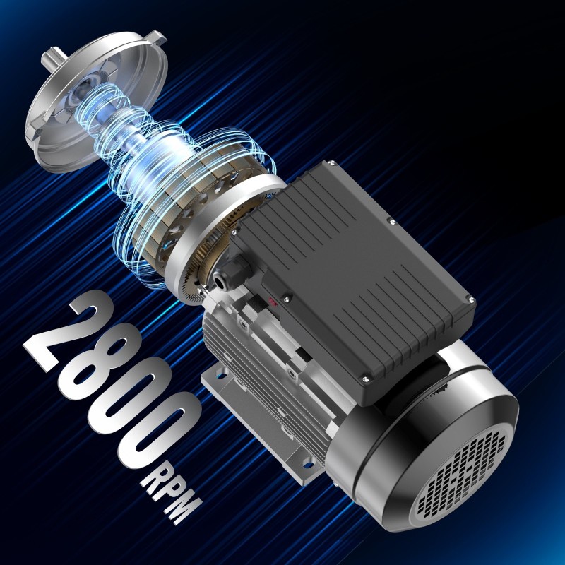 Teräskuorinen yksivaiheinen 1,1 kW vaihtovirtamoottori 220–240 V 2800 kierrosta 24 mm kiila-akseli