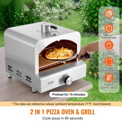 Kaasukäyttöinen ulkopizzauuni 430-ruostumattomasta teräksestä 11 tuuman pizzalle taitettavilla jaloilla