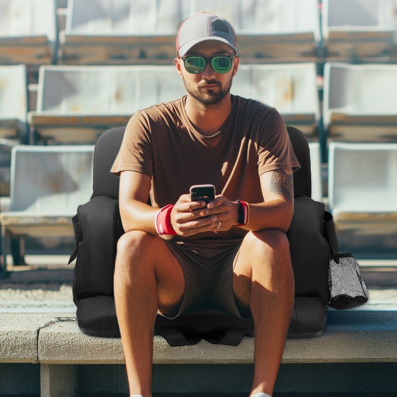 Lämmitettävä taitettava katsomotuoli selkänojalla kolmitasoinen lämmitys vedenpitävä kangas