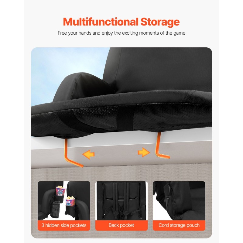 Taitettava lämmitettävä katsomoistuin selkänojalla kolmiportainen lämmitys pehmustettu 600D vedenpitävä kangas olkahihnalla