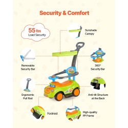 Työntö ja potkuauto polypropeenia 19–36 kuukautta 25 kg kantavuus aurinkosuoja