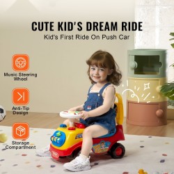 Potkuauto polypropeeni 1–3-vuotiaille nelipyöräinen kantavuus 22 kg musiikkipainike säilytystila