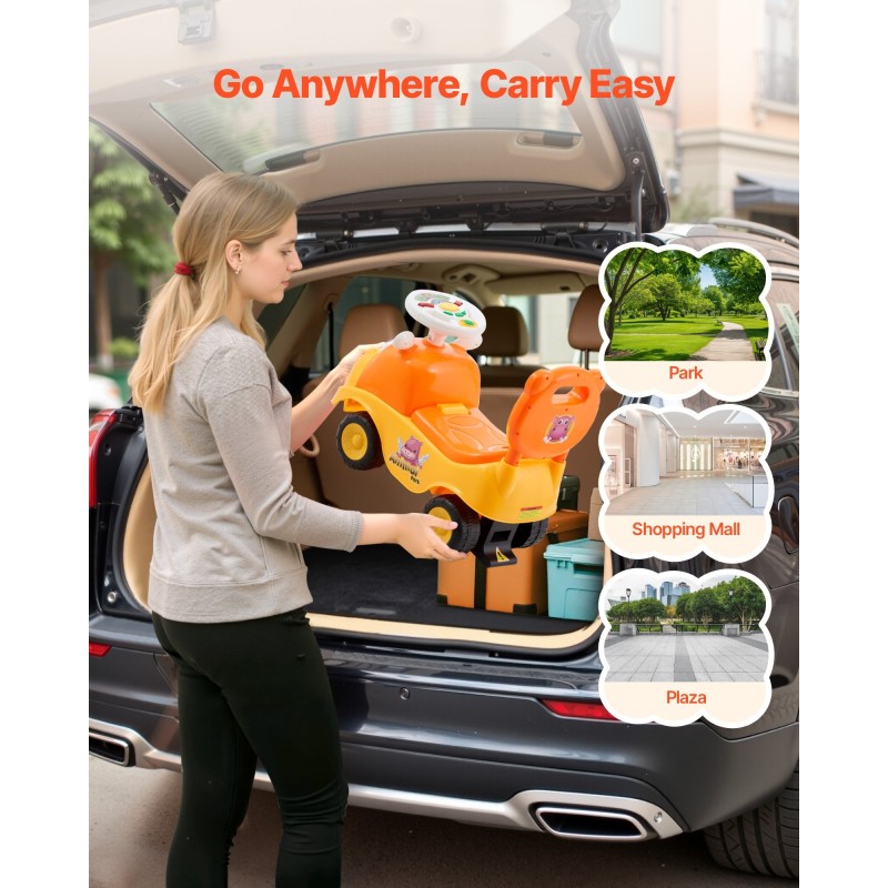 Potkuauto PP-muovinen 19–36 kuukautta 22 kg kantavuus äänillä säilytystilalla