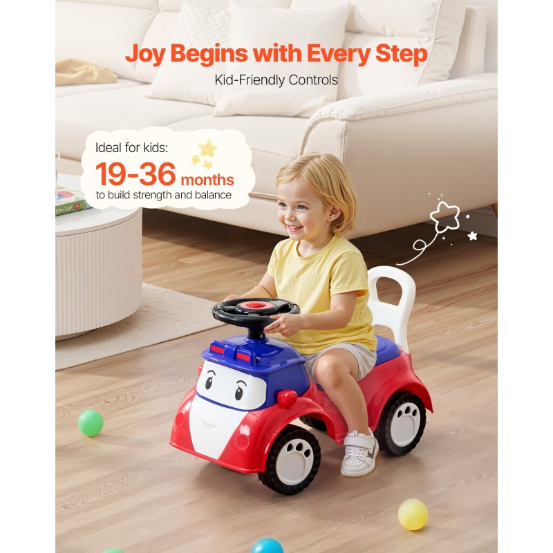 Ajettava työntöauto potkutettava 19–36 kk 25 kg kantavuus säilytystila