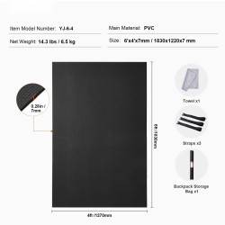 Harjoitusmatto PVC-materiaali 1830x1220 mm liukumaton paksu 1-2 hengelle