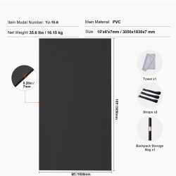 Harjoittelumatto PVC 3050x1830 mm liukumaton paksu jooga pilates