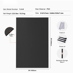 Harjoittelumatto PVC 2440x1530 mm liukumaton paksulla iskunvaimennuksella joogaan ja pilatekseen