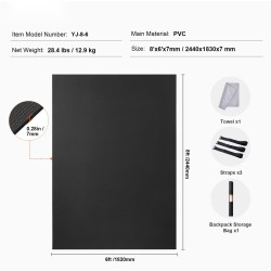 Harjoitusmatto PVC 2440x1830 mm liukumaton sopii 2-3 käyttäjälle