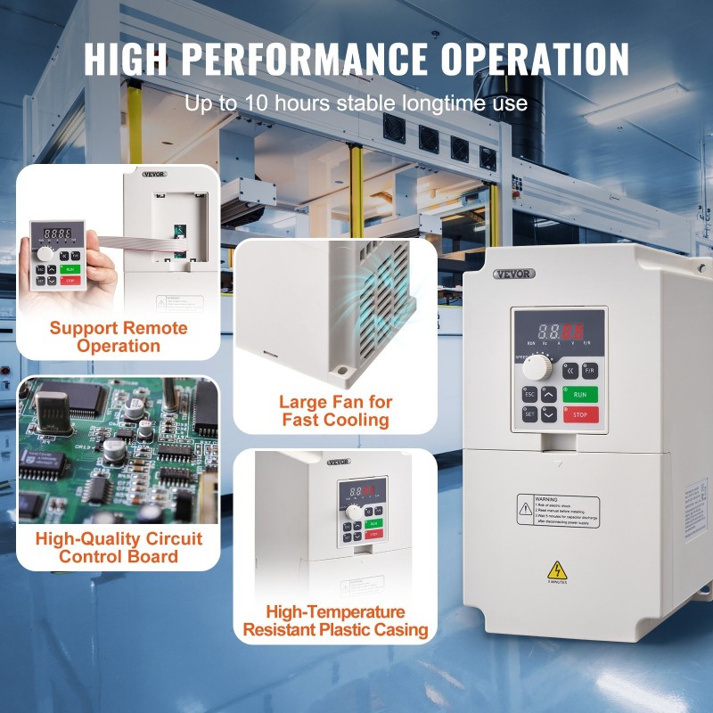 Taajuusmuuttaja 5,5kW 25A 1/3-vaihe 220V sisääntulo 3-vaihe 0-220V ulostulo