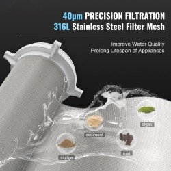 Sedimenttisuodatin 40 µm takahuuhdeltava koko talon kaivovedelle 316L ruostumaton teräs