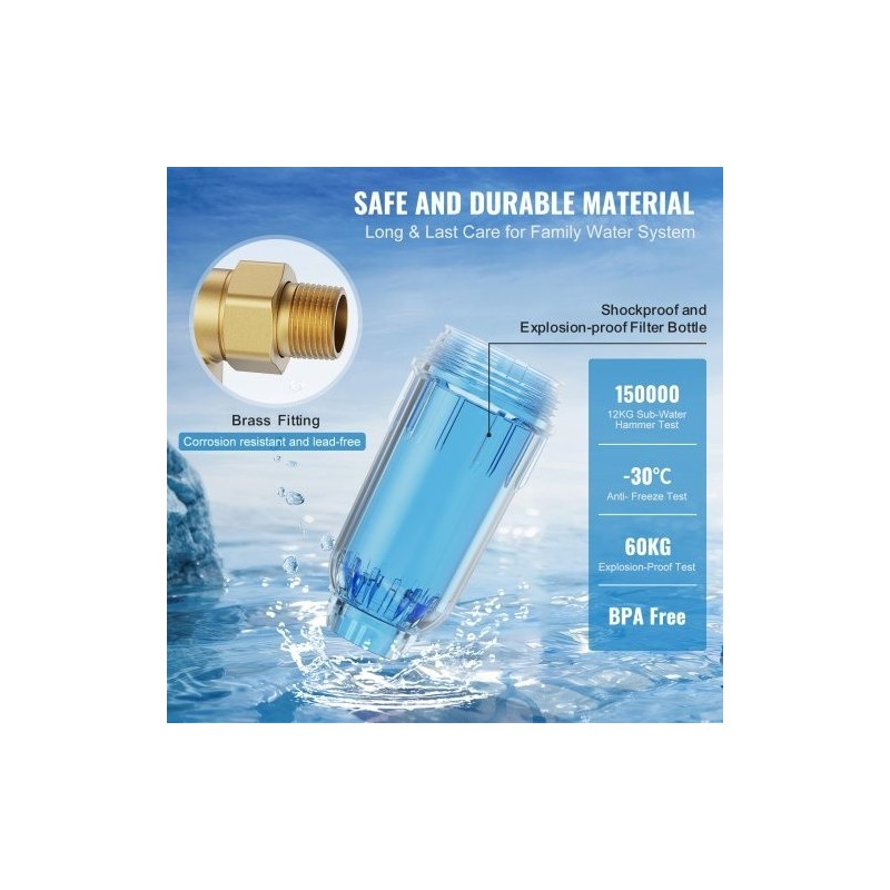 Sedimenttisuodatin 40 µm takahuuhdeltava koko talon kaivovedelle 316L ruostumaton teräs