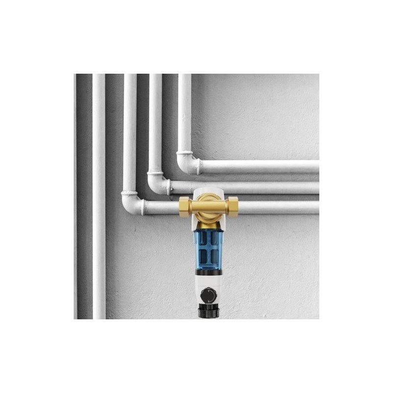 Sedimenttisuodatin 40 µm takahuuhdeltava koko talon kaivovedelle 316L ruostumaton teräs