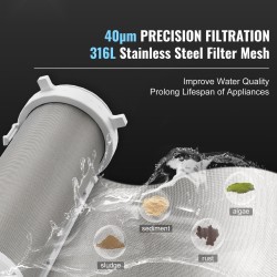 Esisuodatin 40 μm 316L-ruostumatonta terästä porakaivovedelle 3/4 ja 1 tuuman liitoksilla