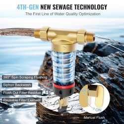 Esisuodatin 40 μm 316L-ruostumatonta terästä porakaivovedelle 3/4 ja 1 tuuman liitoksilla