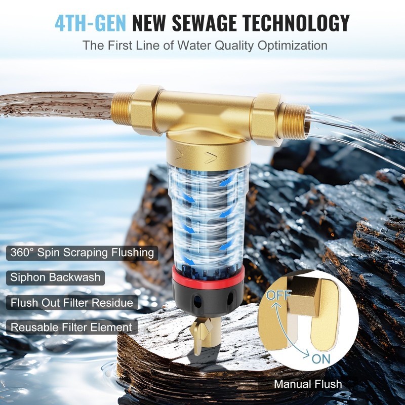 Esisuodatin 40 μm 316L-ruostumatonta terästä porakaivovedelle 3/4 ja 1 tuuman liitoksilla