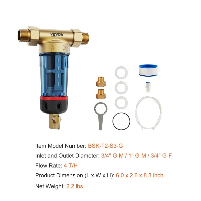 Esisuodatin 40 μm 316L-ruostumatonta terästä porakaivovedelle 3/4 ja 1 tuuman liitoksilla