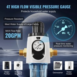 Koko talon esisuodatin kaivovedelle 40 mikronin 4 T/H virtausnopeudella itsehuuhtelulla