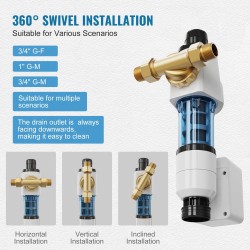 Koko talon esisuodatin kaivovedelle 40 mikronin 4 T/H virtausnopeudella itsehuuhtelulla