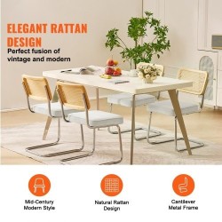 Rottinkiselkänojaiset samettiset tuolit metallirungolla neljä kappaletta pehmeällä istuintyynyllä