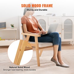 Rottinkituoli PE-rottinkisellä selkänojalla pehmustettu istuin käsinojalla massiivipuurunko ruokailuun ja olohuoneeseen