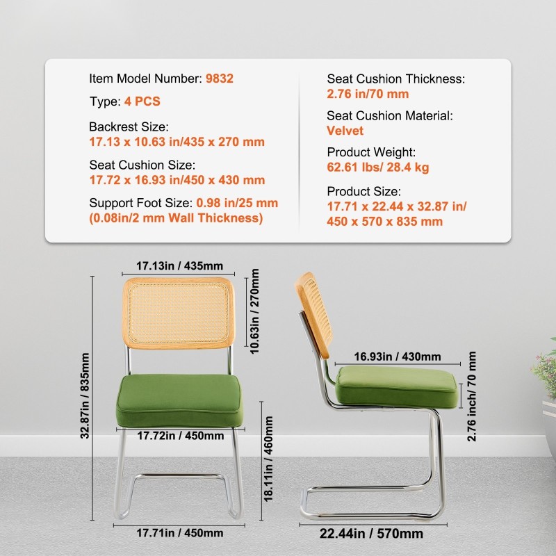 Ruokatuoli polyeteenirottinki selkänojalla samettipehmuste kantavalla metallirungolla 4 kpl