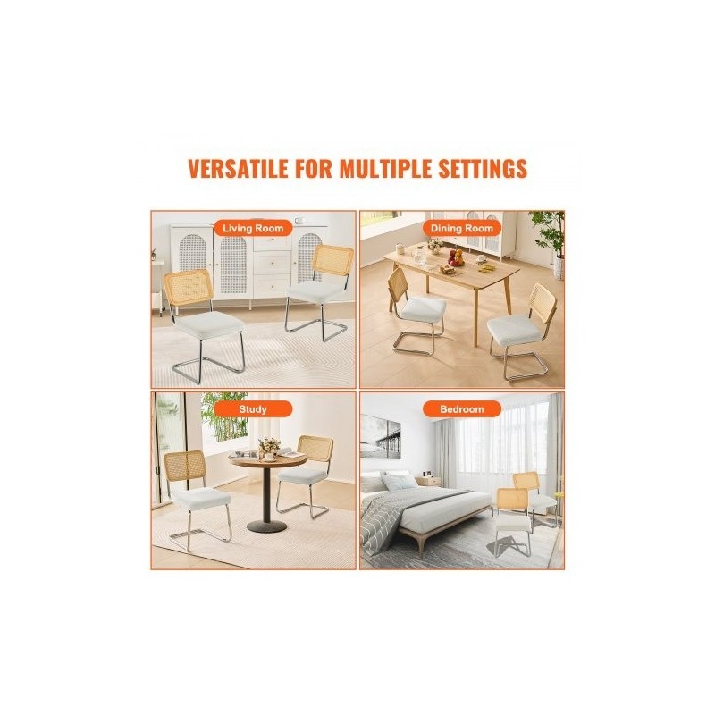 Rottinkinojatuolit 2 kpl pehmustettu samettinen istuin rottinkiselkänoja taivutettu metallirunko