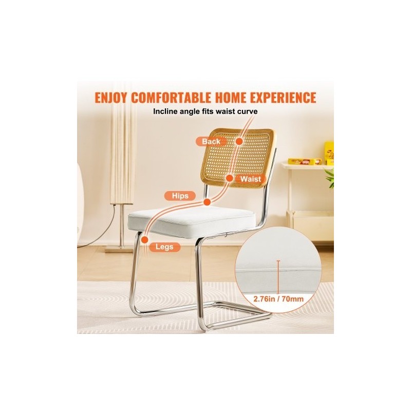 Rottinkinojatuolit 2 kpl pehmustettu samettinen istuin rottinkiselkänoja taivutettu metallirunko