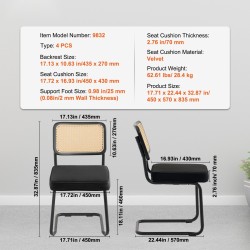 Ruokapöydän tuolit rottinkiselkänojaiset samettipäällysteiset metallirungoilla 4 kpl