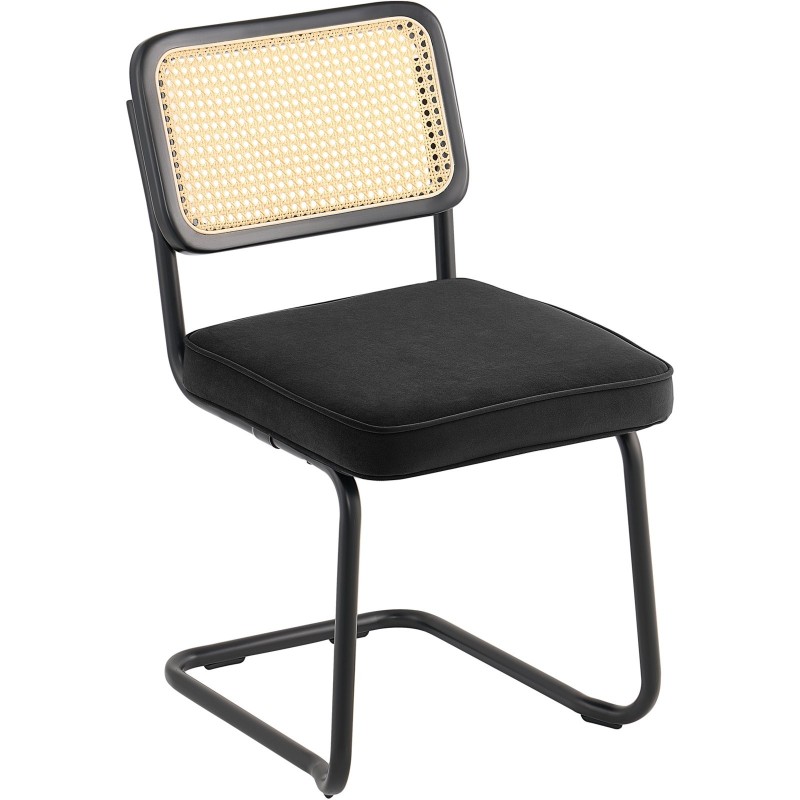 Ruokapöydän tuolit rottinkiselkänojaiset samettipäällysteiset metallirungoilla 4 kpl